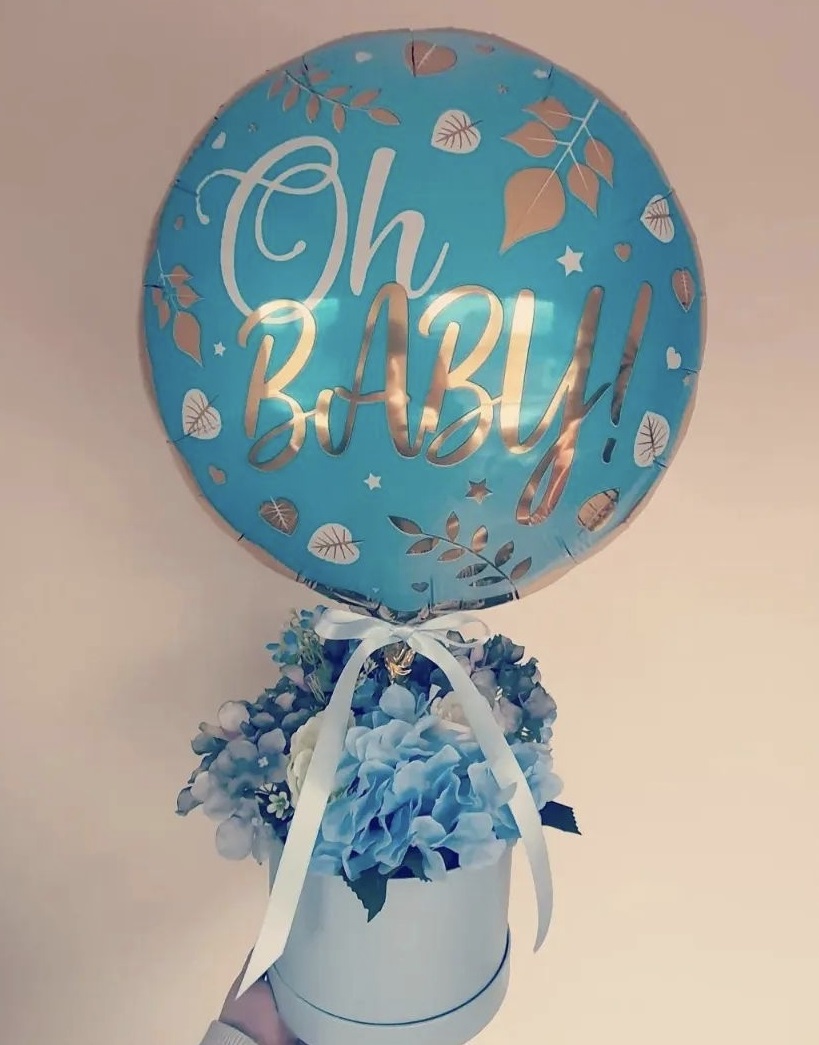 Baby Boy Hatbox with Foil